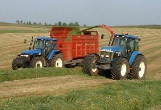 Northumberlandfarmhouse silage picked up in the fields